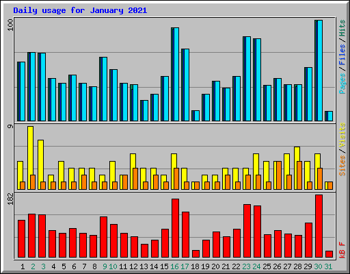 Daily usage for January 2021