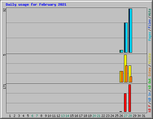 Daily usage for February 2021