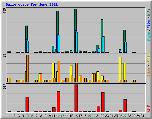 Daily usage for June 2021