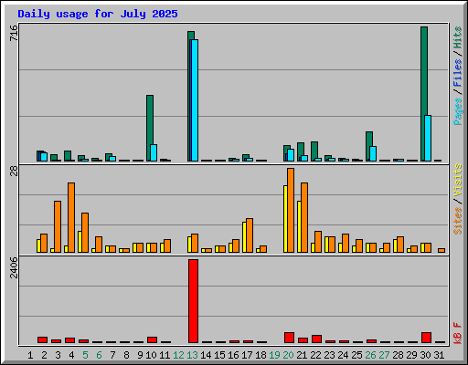 Daily usage for July 2025