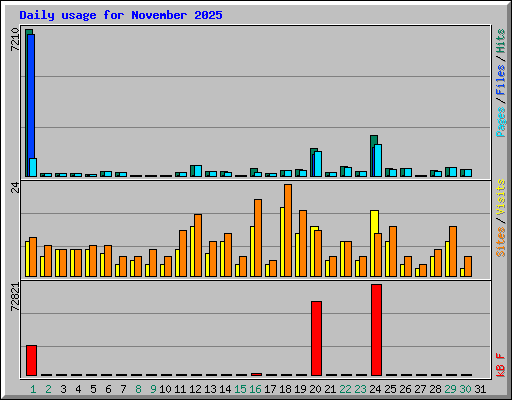 Daily usage for November 2025