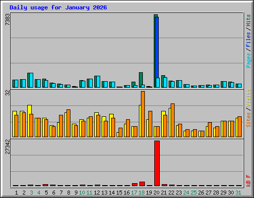 Daily usage for January 2026
