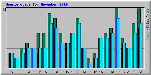 Hourly usage for November 2019
