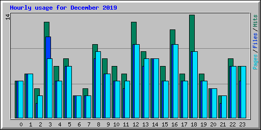 Hourly usage for December 2019