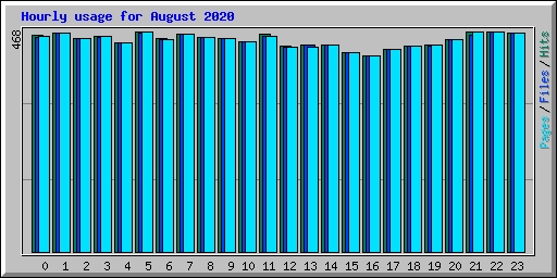 Hourly usage for August 2020