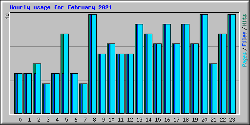Hourly usage for February 2021