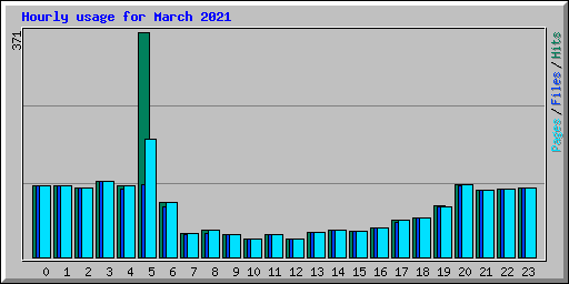 Hourly usage for March 2021