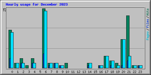 Hourly usage for December 2023