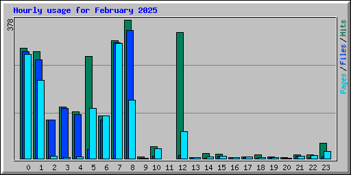 Hourly usage for February 2025