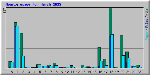 Hourly usage for March 2025