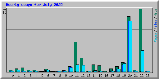 Hourly usage for July 2025