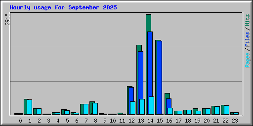 Hourly usage for September 2025