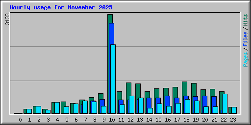 Hourly usage for November 2025