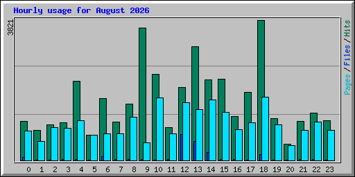 Hourly usage for August 2026