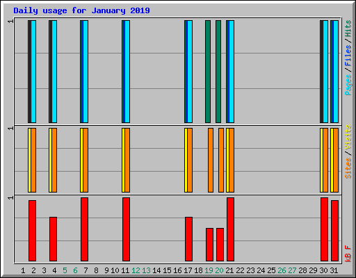 Daily usage for January 2019