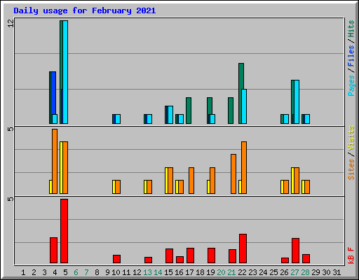 Daily usage for February 2021