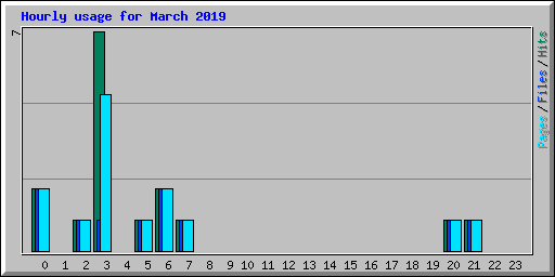 Hourly usage for March 2019