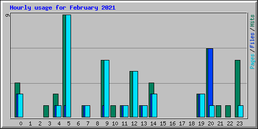 Hourly usage for February 2021