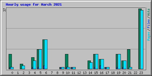 Hourly usage for March 2021