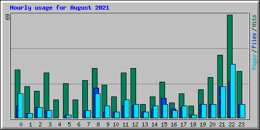 Hourly usage for August 2021