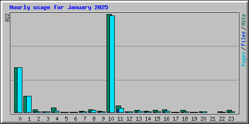 Hourly usage for January 2025