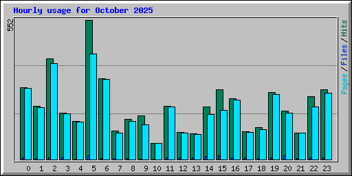 Hourly usage for October 2025