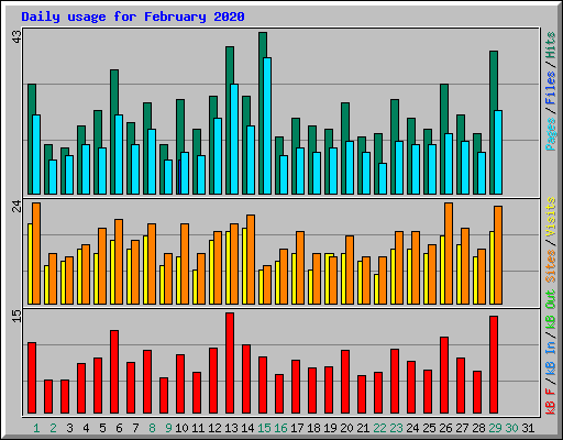 Daily usage for February 2020