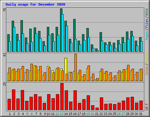 Daily usage for December 2020