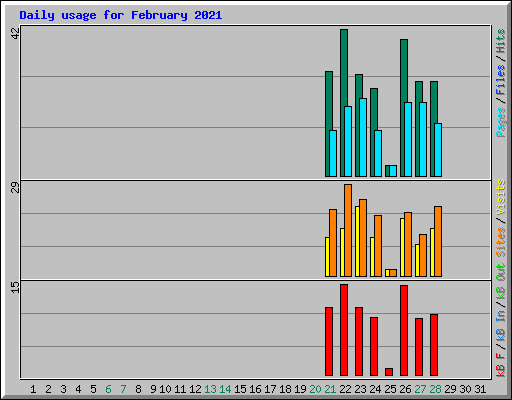 Daily usage for February 2021