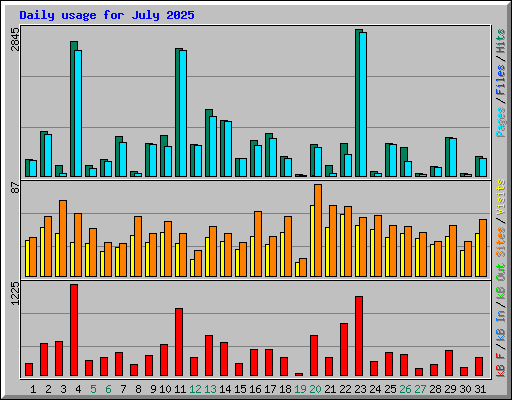 Daily usage for July 2025