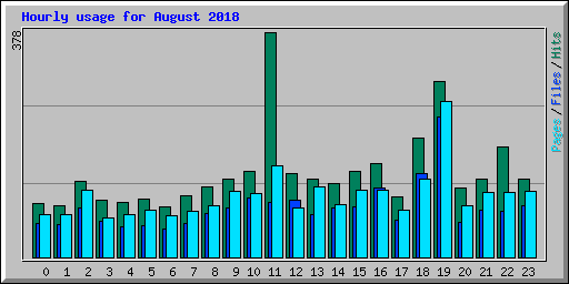 Hourly usage for August 2018
