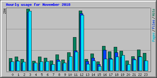 Hourly usage for November 2018