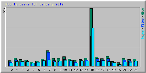 Hourly usage for January 2019