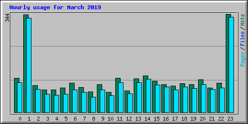Hourly usage for March 2019