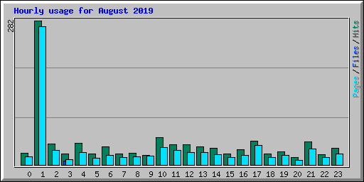 Hourly usage for August 2019