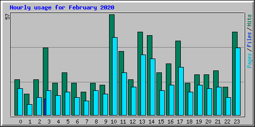 Hourly usage for February 2020