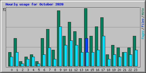 Hourly usage for October 2020
