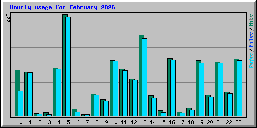 Hourly usage for February 2026