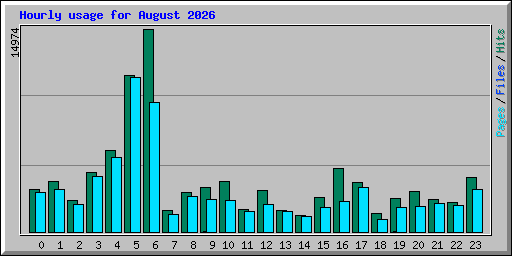 Hourly usage for August 2026